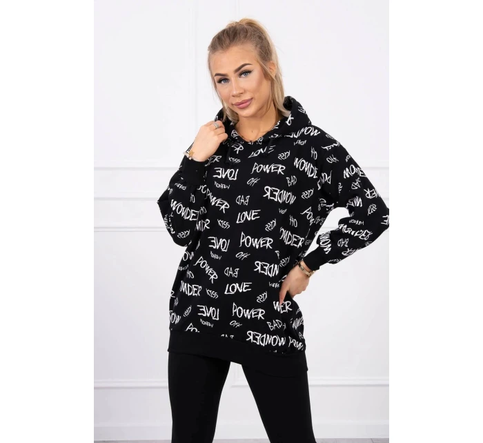 Mikina s nápisy černá