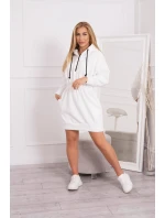 Zateplené šaty s kapucí ecru Zateplené šaty s kapucí ecru