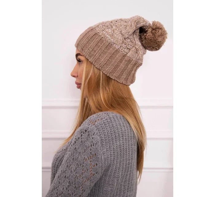 Fleecová čepice Paris model 18750773 tmavě béžová - K-Fashion Fleecová čepice Paris model 18750773 tmavě béžová - K-Fashion
