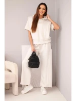 Dámská máslová souprava mikina s kapucí a volné kalhoty se šňůrkou béžový Dámská máslová souprava mikina s kapucí a volné kalhoty se šňůrkou béžový