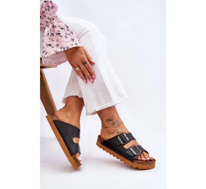 Klasické dámské pantofle Big Star model 21610501 Černé - Big Star Shoes Klasické dámské pantofle Big Star model 21610501 Černé - Big Star Shoes