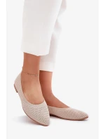 Dámské síťované textilní baleríny model 21836916 – béžové - Kesi