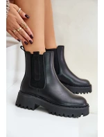 Kožené kotníčkové boty model 21944930 černé - Big Star