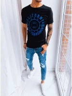 Pánské tričko s potiskem černé Dstreet RX5085 Pánské tričko s potiskem černé Dstreet RX5085