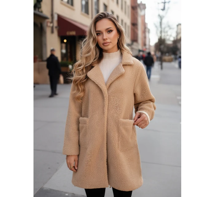 Dámský zimní kabát Teddy Fur beige FashionStreet NY0757z