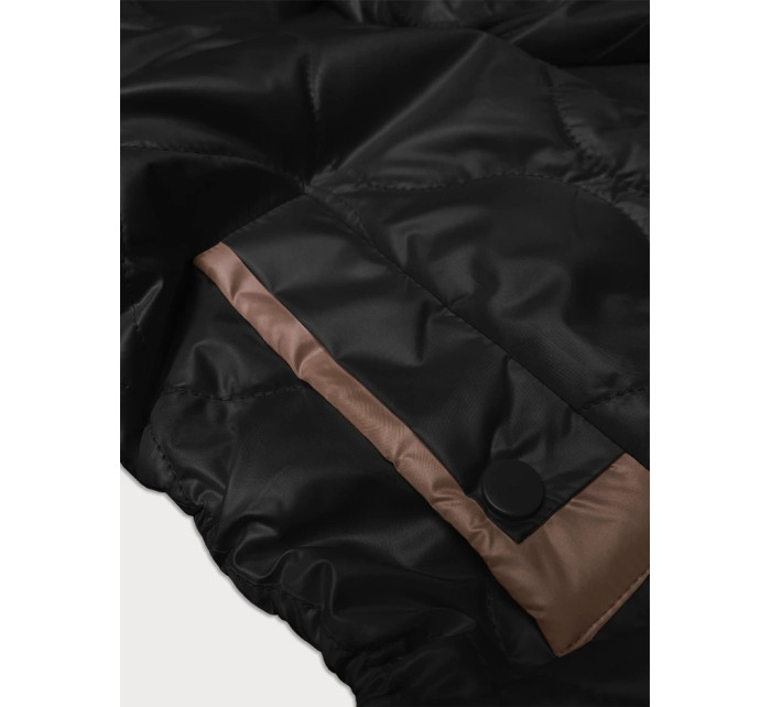 Černá dámská bunda se stahujícími šňůrkami na bocích S'West (B8235-1)