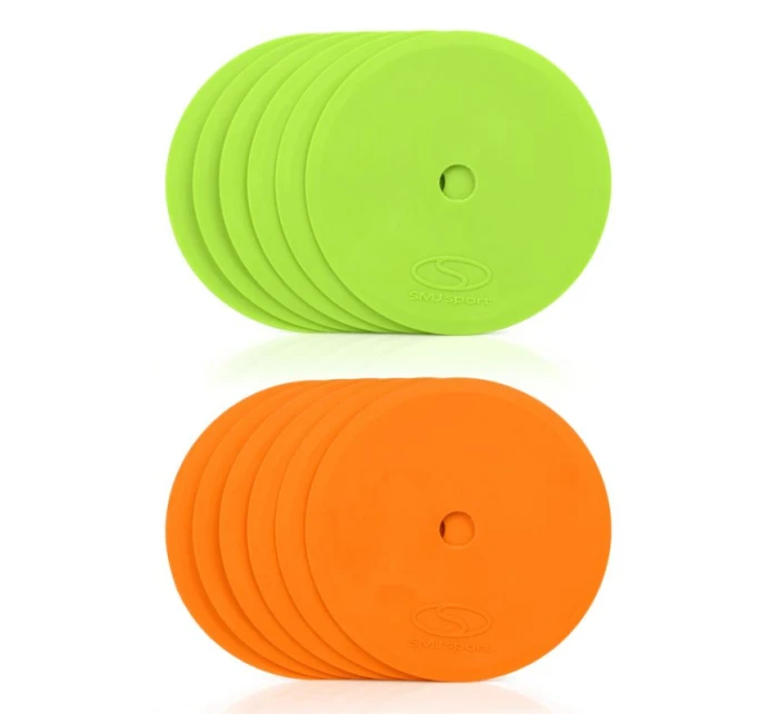 Ploché značky kulaté 15 cm  zelené oranžové sport model 21406065 - SMJ