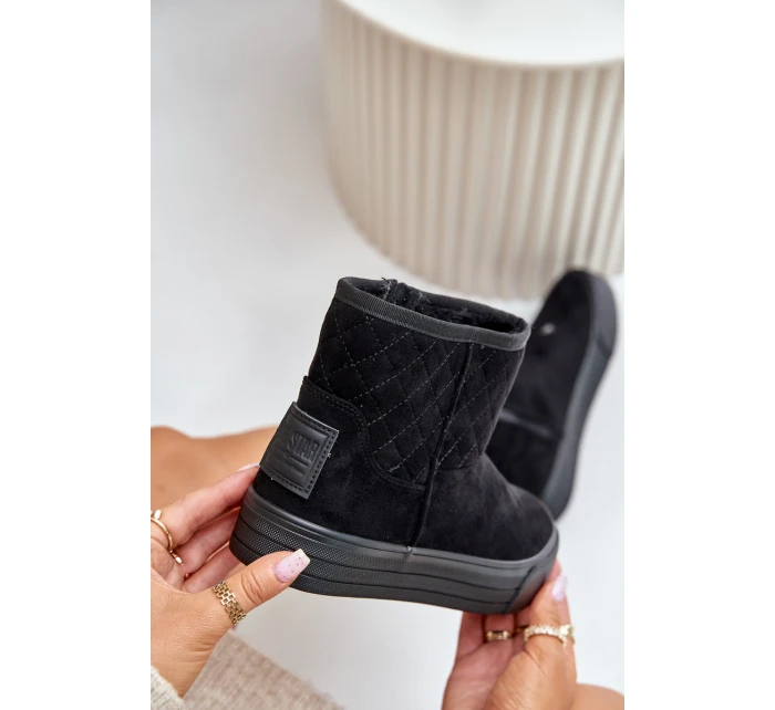 boty na zip s kožešinovou podšívkou Big Star černé model 21675210 - Big Star Shoes boty na zip s kožešinovou podšívkou Big Star černé model 21675210 - Big Star Shoes