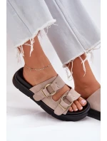 Dámské Sametové Sandały S Dekorativními Přezkami Big Star RR274659 Světle Růžové Dámské Sametové Sandały S Dekorativními Přezkami Big Star RR274659 Světle Růžové