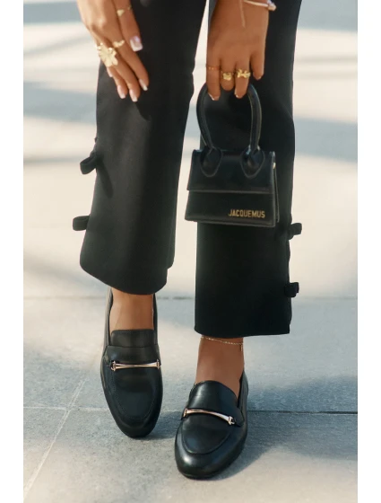 Kožené Polobotky Mokasiny Dámské model 21694755 Černé - Maciejka