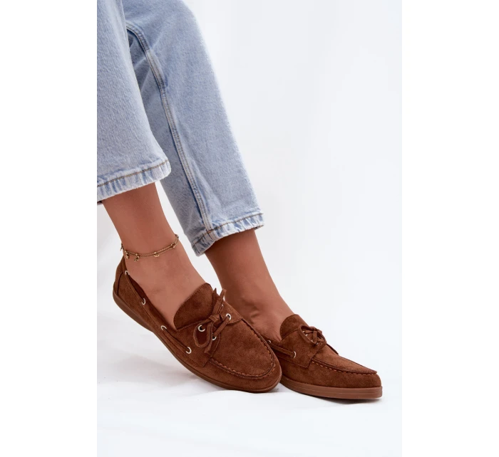 Polobotky Mokasiny Dámské S Vázáním Camel Calivra Polobotky Mokasiny Dámské S Vázáním Camel Calivra