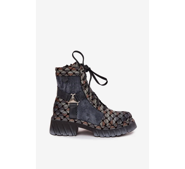 Kožené workery dámské model 21714228 Multikolor - Maciejka