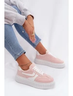 Dámské tenisky na platformě z eko semiše Růžové Cadrina