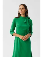 S346 Šaty s vázáním u krku - zelené S346 Šaty s vázáním u krku - zelené