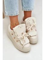 Sneakersy Damskie Na Platformie Beżowe Dolistana Sneakersy Damskie Na Platformie Beżowe Dolistana