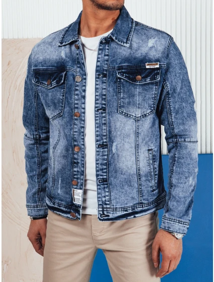 Pánská tmavě modrá džínová bunda Dstreet TX4688 Pánská tmavě modrá džínová bunda Dstreet TX4688