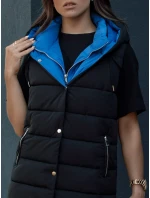 Dámská dlouhá prošívaná vesta s kapucí černá Dstreet model 21979844 - FashionStreet