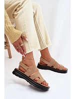 Dámské sandály semišové Big Star TT274482 Béžové