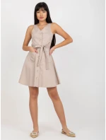 Dámské šaty LK SK béžová model 18116344 - FPrice Dámské šaty LK SK béžová model 18116344 - FPrice