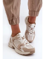 Béžové dámské tenisky sportovní boty model 20453821 - Kesi Béžové dámské tenisky sportovní boty model 20453821 - Kesi