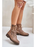 Dámské Kotníkové Boty Workery Tmavě Béžové Perfecto Dámské Kotníkové Boty Workery Tmavě Béžové Perfecto