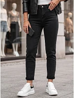 Jeansy damskie mom fit z wysokim stanem czarne FashionStreet ZY3115