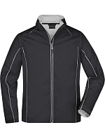 Daiber JN 1122 Pánská softshell bunda s odepínacími rukávy 02.1122 black/silver