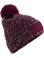 Beechfield B 331 Pletená čepice s bambulí "Ramble Patch" 53.0331 burgundy twist