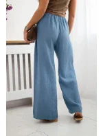 Mušelínové kalhoty se širokou nohavicí Džínovina