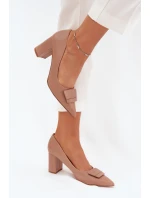 Lodičky Na Podpatku S Dekorací Tmavě Béžové model 21704585 - Boto