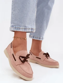 Dámské mokasíny s tkaničkou světle růžové Calivra