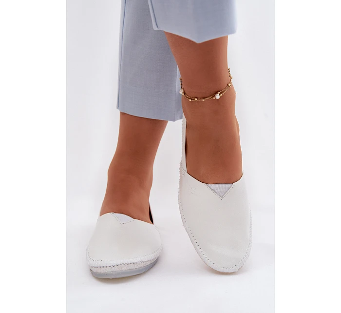 Dámské kožené baleríny model 22100748 Bílá - Maciejka
