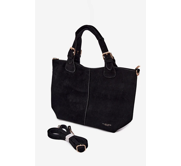 Černá kabelka z imitace semiše model 22111658 - Flora&Co