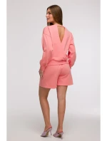 model 21047186 Mikina s otevřenými zády korálová - BeWear model 21047186 Mikina s otevřenými zády korálová - BeWear