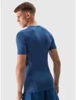 Pánské sportovní tričko slim z recyklovaných materiálů 4F - tmavě modré Pánské sportovní tričko slim z recyklovaných materiálů 4F - tmavě modré