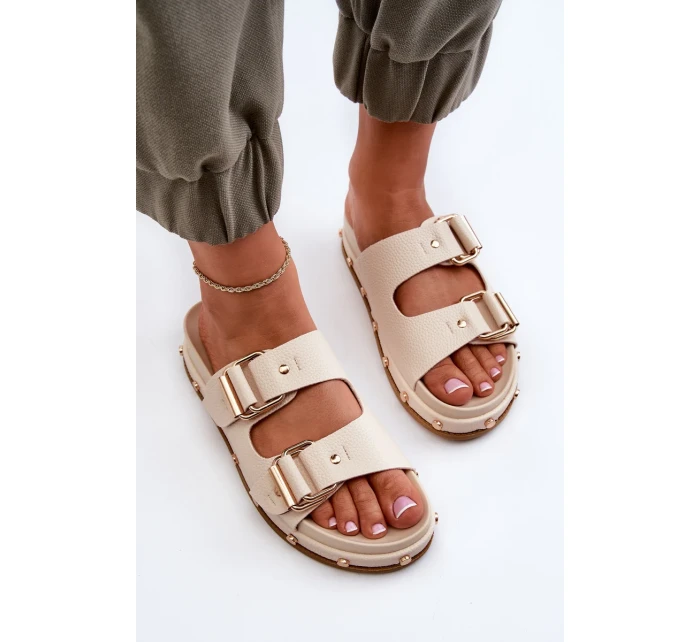 Dámské pantofle na platformě Big Star Béžová