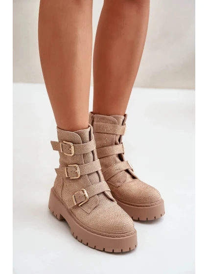 Zateplené Dámské Kotníkové Boty s Ozdobou Béžové Ciascia Zateplené Dámské Kotníkové Boty s Ozdobou Béžové Ciascia