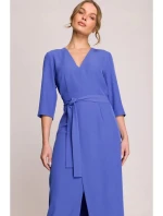 Šaty se zavinovacími detaily model 21069649 modré - STYLOVE Šaty se zavinovacími detaily model 21069649 modré - STYLOVE
