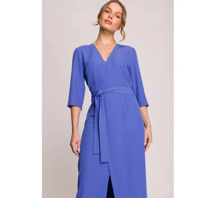 Šaty se zavinovacími detaily model 21069649 modré - STYLOVE Šaty se zavinovacími detaily model 21069649 modré - STYLOVE