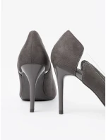 Trendy lodičky dámské šedo-stříbrné na jehlovém podpatku Trendy lodičky dámské šedo-stříbrné na jehlovém podpatku