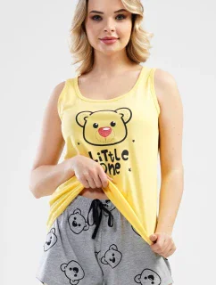 Dámské pyžamo šortky na ramínka Medvídek