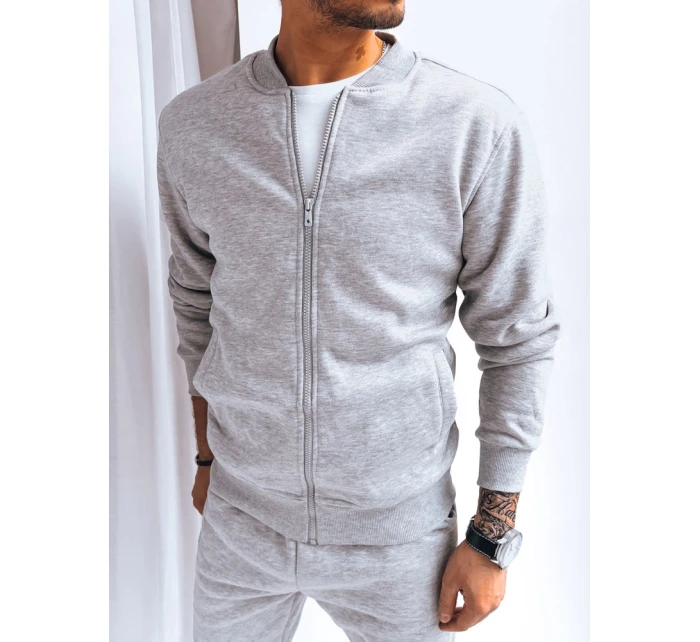 Pánská zateplená tepláková souprava světle šedá model 21968818 - FashionStreet