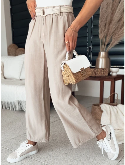 Dámské zvonové kalhoty CHIMAS světle hnědé FashionStreet UY2107 Dámské zvonové kalhoty CHIMAS světle hnědé FashionStreet UY2107