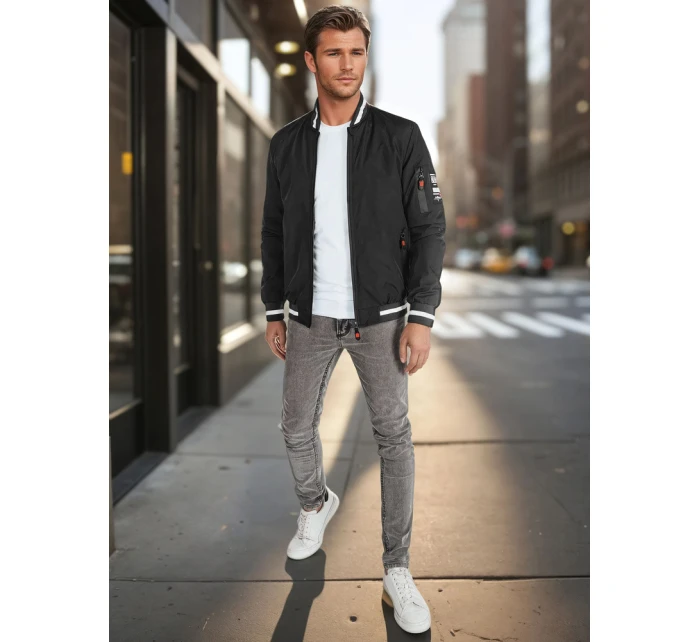 Pánská přechodná bunda bomber černá model 21986325 - Dstreet