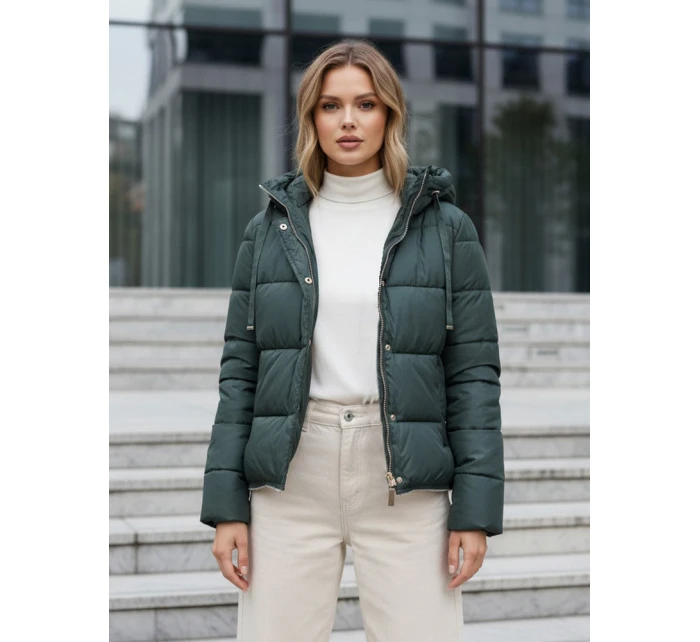 FashionStreet dámská zimní dlouhá zelená bunda TY5138