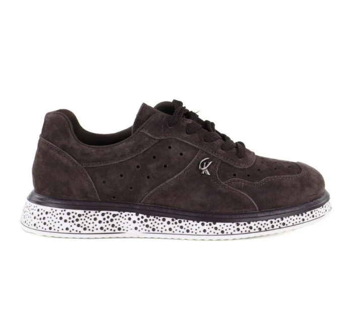 Dámské semišové hnědé kožené polobotky Vinceza 66903