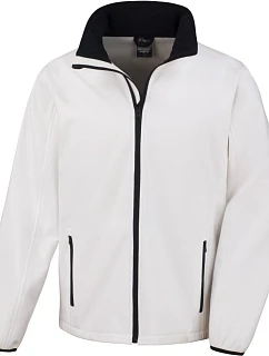 Result R 231M Pánská 2-vrstvá softshell bunda "Printable" 30.231M white/black