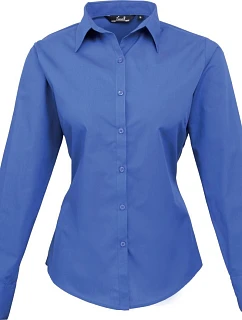 PR 300 Popelínová halenka s dlouhým rukávem model 22480093 royal - Premier