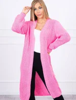 Svetr dlouhý kardigan světle růžový