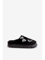 Dámské Fleece Pantofle S Nášivkami A Mašlí Černé Linnorelia Dámské Fleece Pantofle S Nášivkami A Mašlí Černé Linnorelia